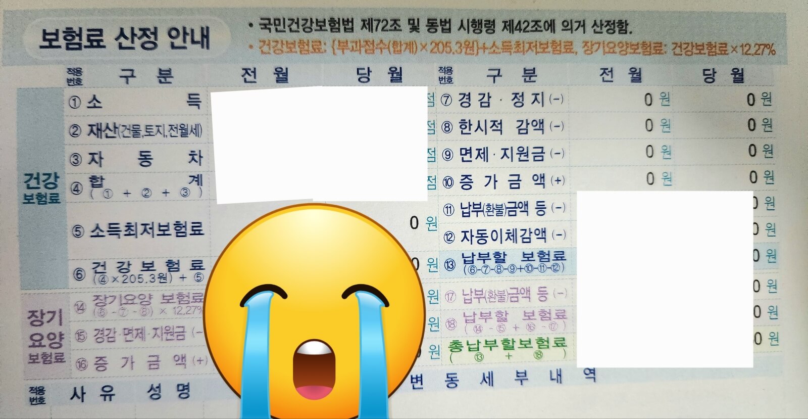 무소득자, 백수건강보험료