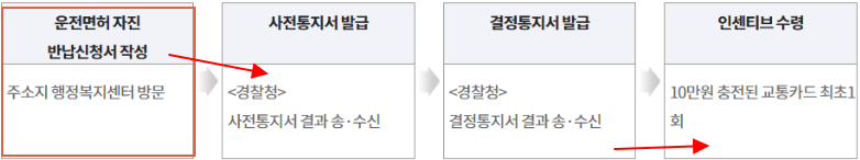 노인운전면허증 반납 방법 - 순서표