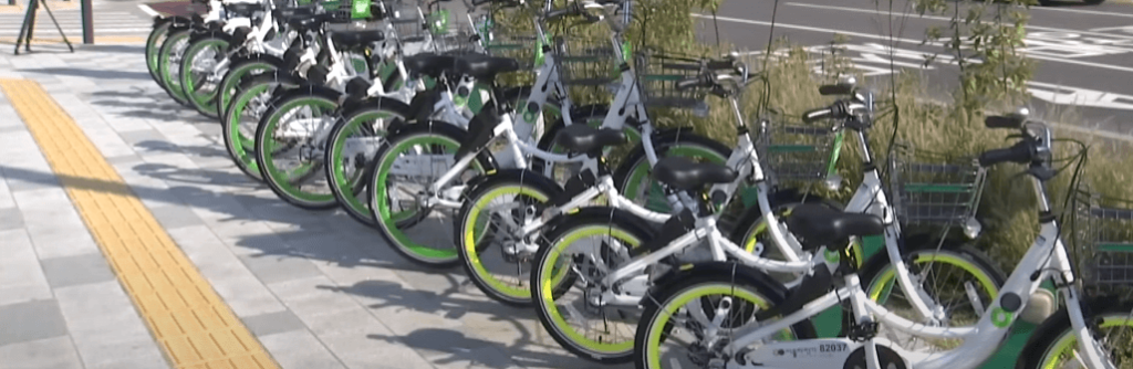 따릉이 자전거 진열된 모습