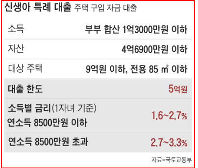 2024년 신생아 특례대출 표